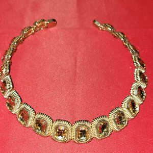 NY&Co. Citrine and Gold Stoned Choker Necklace